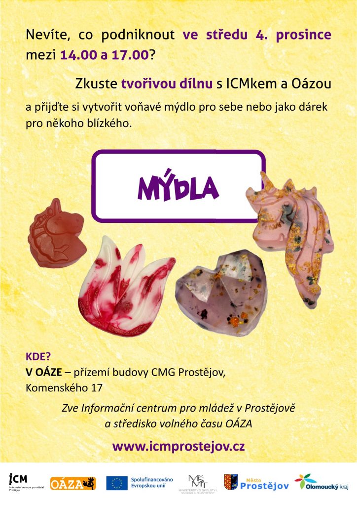 Plakát - tvořivá dílna - mýdla