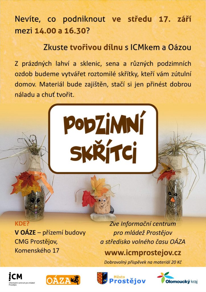 Tvořivá dílna - podzimní skřítci (plakát)