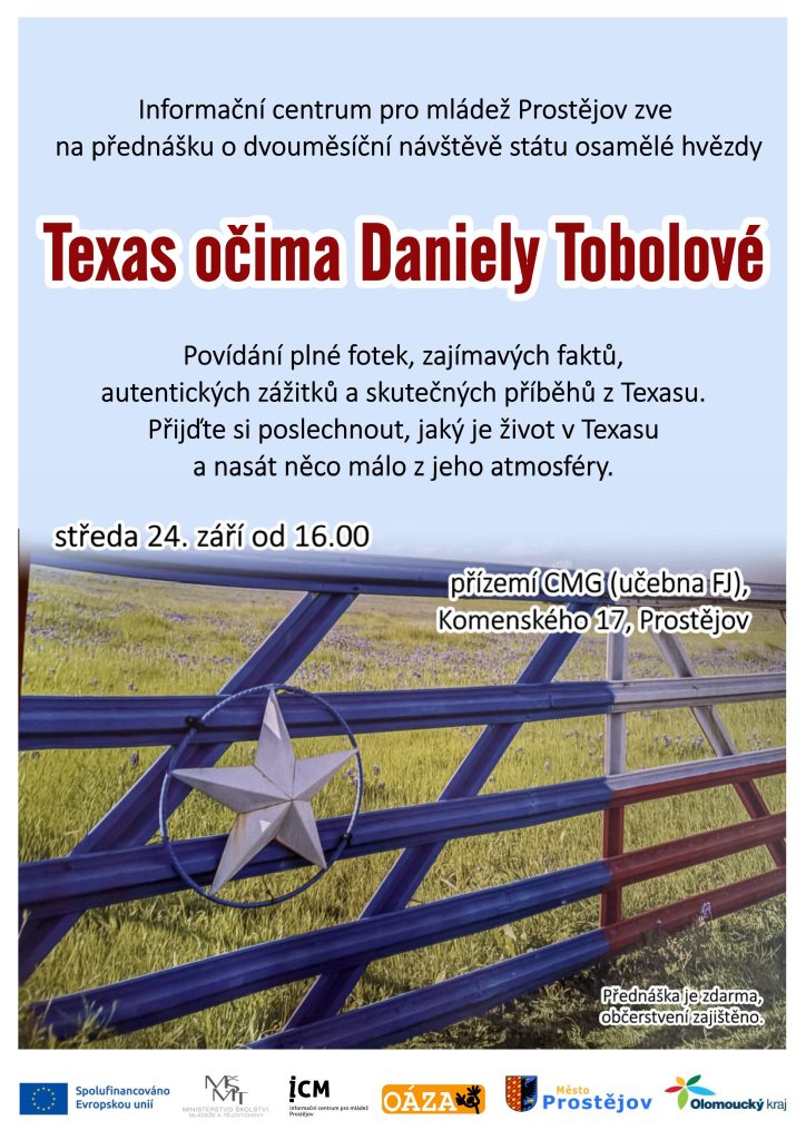 Přednáška Texas očima Daniely Tobolové - plakát