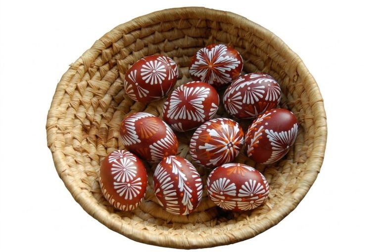 voskem malovaná vajíčka